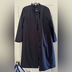 Twinhill Navy Blue Insulated Pilots Coat/Airline Coat Size 6P EUC